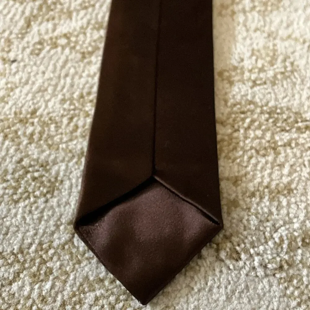 MCM Necktie Ultra Thin Tie Jazz Rat Pack Madmen Atomic Brown Kingpin 1960s vtg
